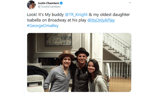 Isabella with her father at Broadway for a play